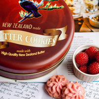 Lowrey Raspberry Butter Cookies – Premium NZ Red Tin - Lowrey Foods