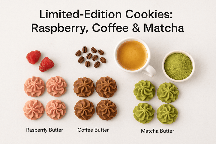 Limited-Edition Cookies: Raspberry, Coffee & Matcha