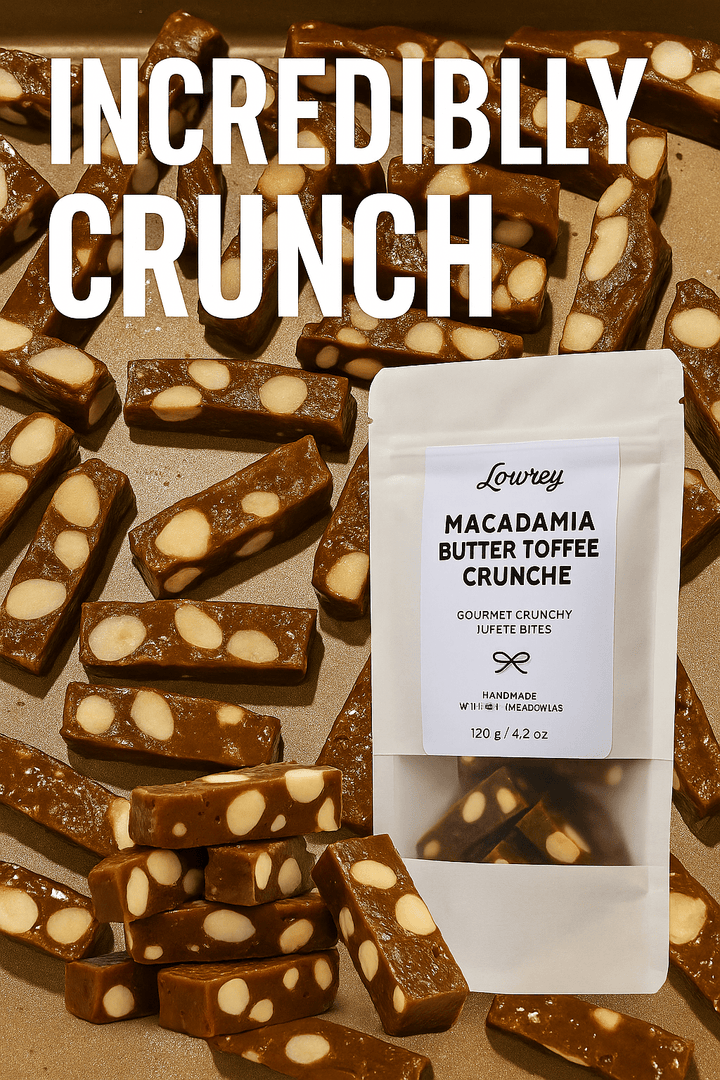 Macadamia Butter Toffee Crunché 120g | New Zealand Gourmet Snack - Lowrey Foods