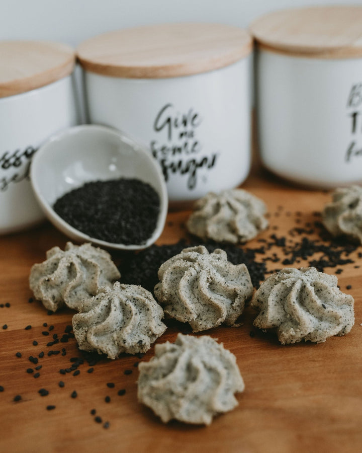 Lowrey Black Sesame Butter Cookies | Premium NZ Cookies - Lowrey Foods